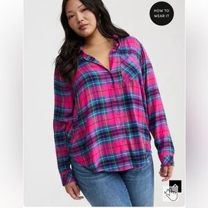 Torrid Plaid Button-Up Top
